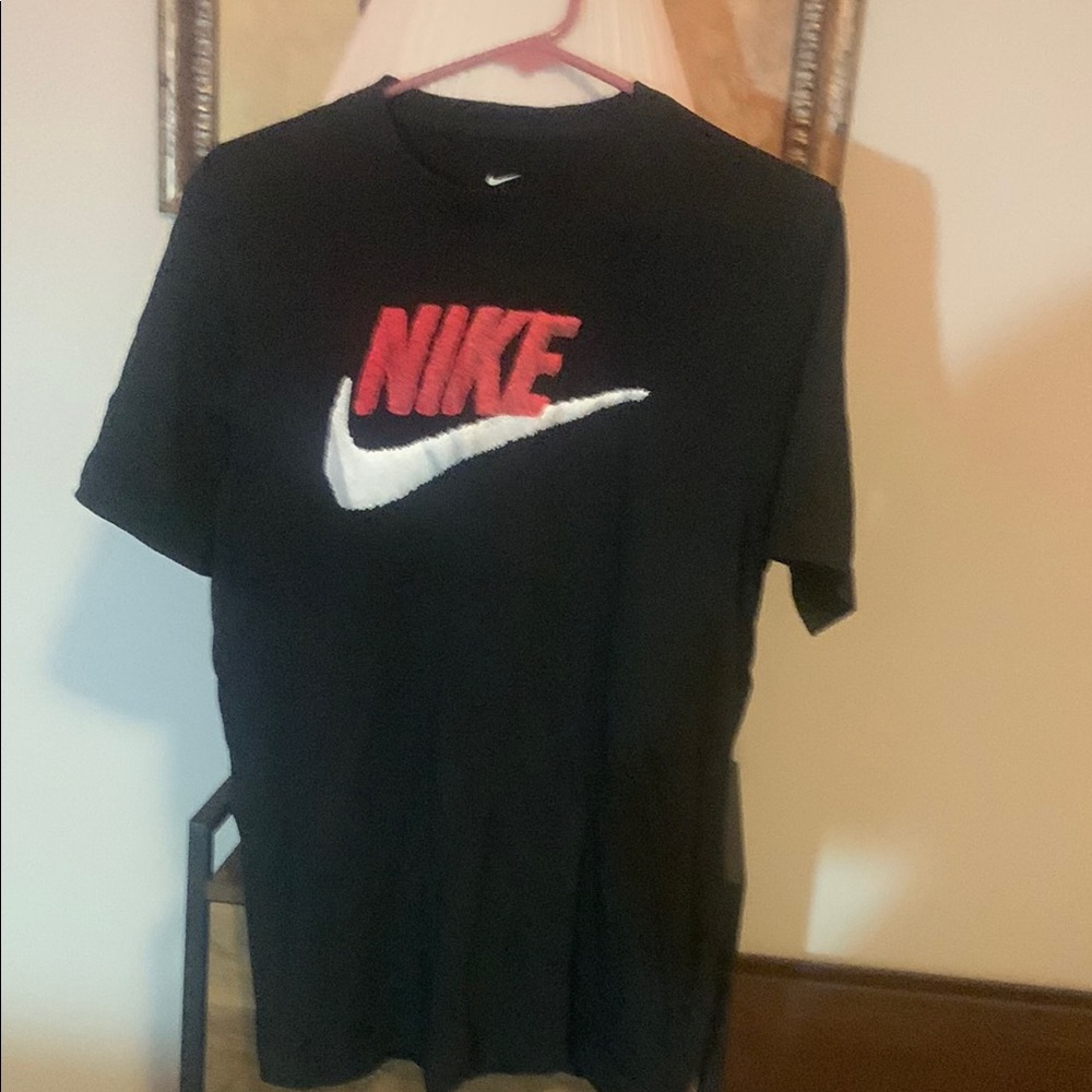 Men’s Nike Black T-Shirt with Red Logo